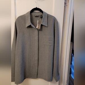 New York & Company - Grey Button Down Top - XL